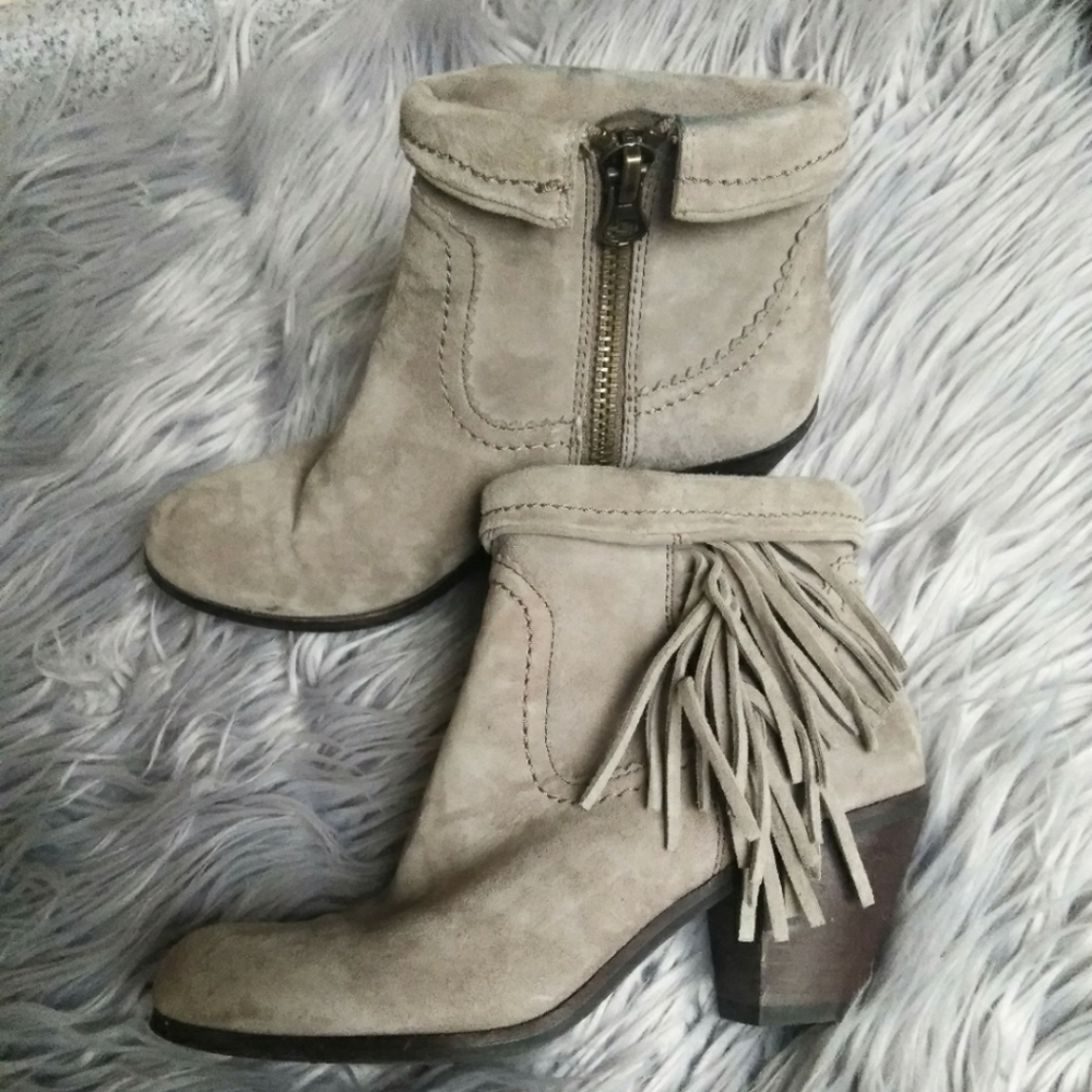 Sam Edelman tan suede Louie Fringe bootie sz 6 - Picture 4 of 6